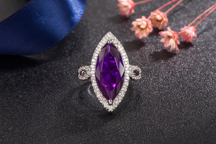 Fashion Horse Eye Copper Rings Inlay Zircon Copper Rings 1 Piece