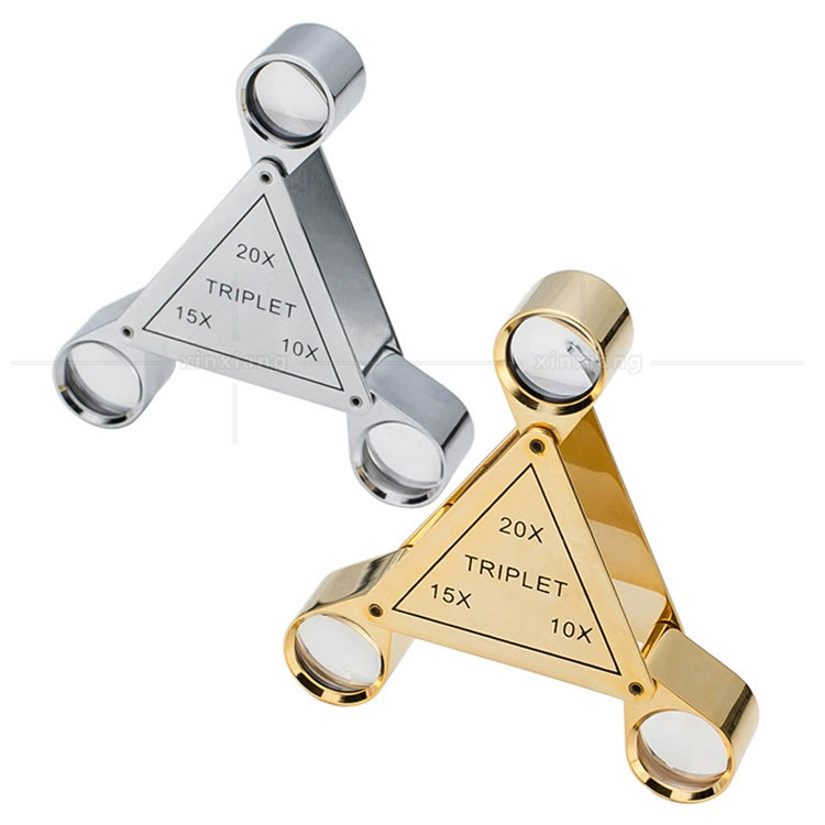 10 раз 15 раз 20 раз три линзы Внешняя торговля Экспорт складные украшения антикварная Идентификация алмазов металлическое увеличительное стекло