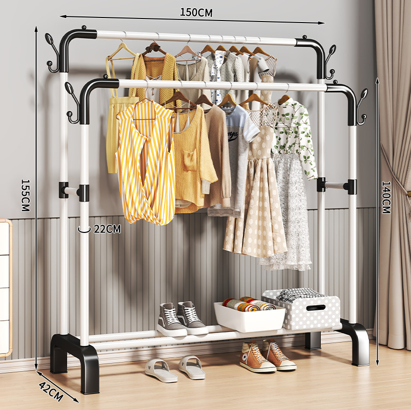 percha de secado de ropa de piso para dormitorio doméstico colgando estante de ropa simple dormitorio interior móvil estante de sombrero de ropa fresca