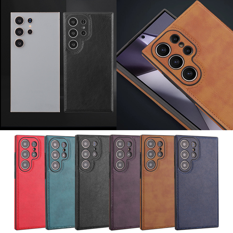 Suitable for Samsung S24Ultra Mobile Phone Case, S25U Protective Cover, S26U S24/25 Mobile Phone Leather Case, Anti-Fall