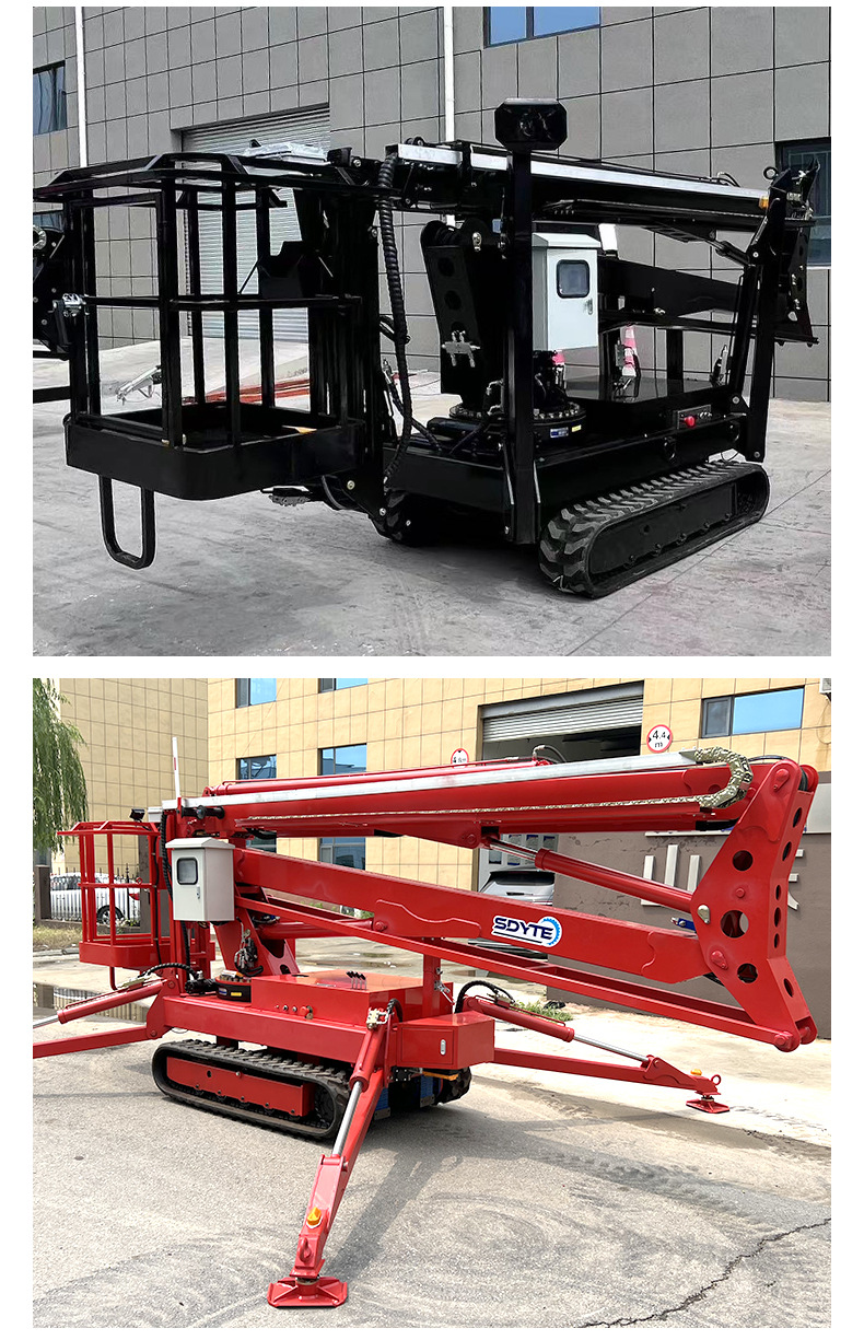 Folding arm lift electric diesel aerial work vehicle lifting platform climbing vehicle track folding arm lift