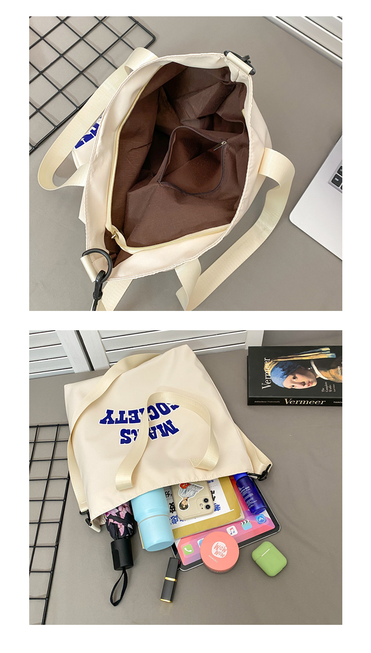 Canvas bag for women, single shoulder, ins crossbody, laid-back style, college student class bag, artistic Japanese style, large capacity, Hong Kong style, chic undefined