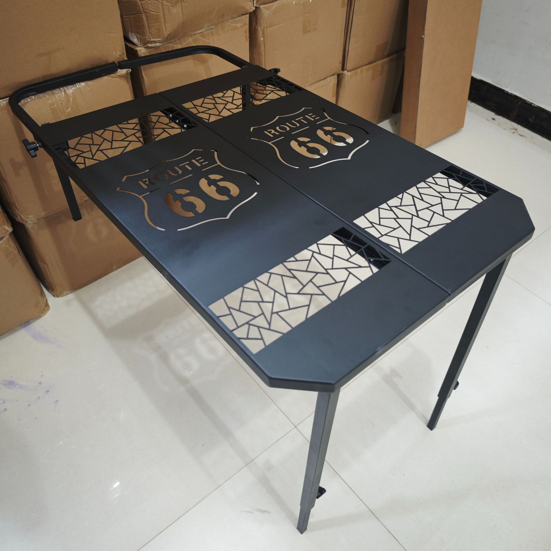 Car Tire Table Outdoor Camping Picnic Folding Table Metal Dining Table Cross-border New Off-road Equipment
