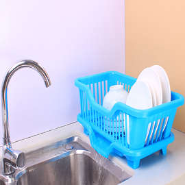 NU08碗架厨房碗筷沥水蓝盘子过滤水架餐具空水单层置物架储物架整