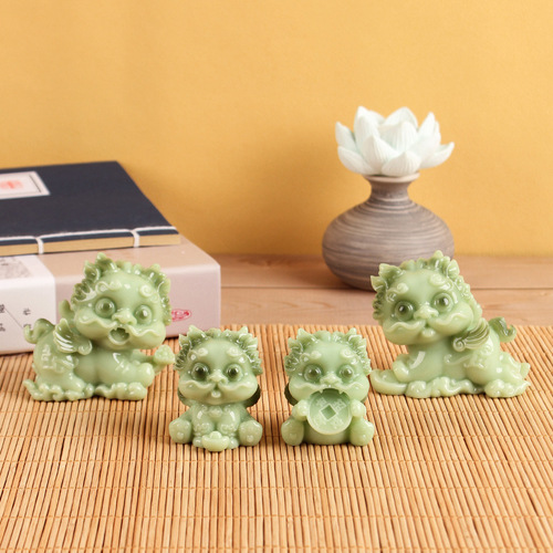 Cute imitation jade resin crafts ornaments Nafu Pixiu gifts creative home decorations car ornaments