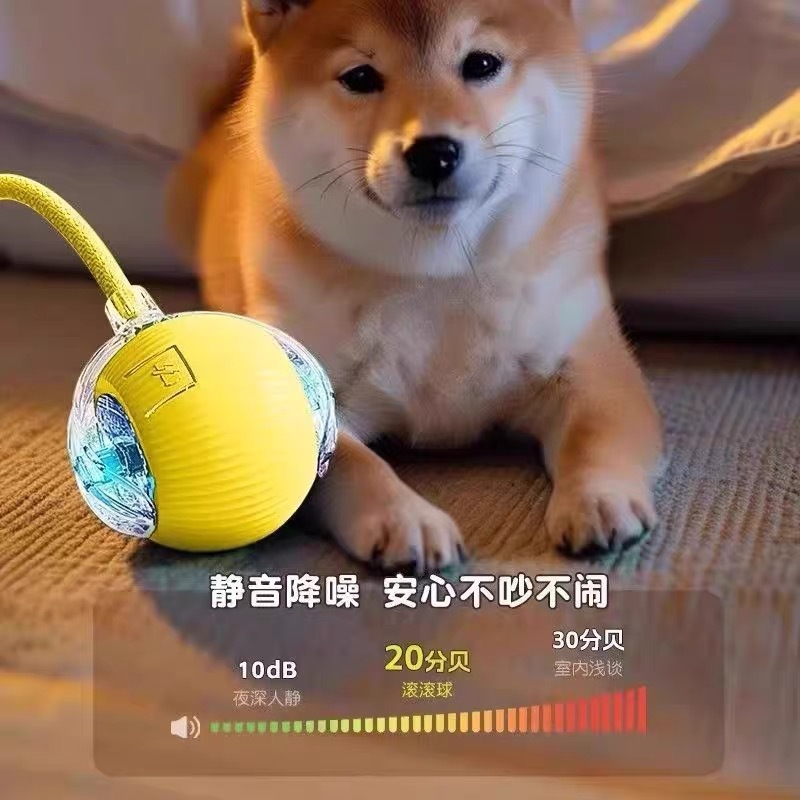 跨境爆款自动遛狗球狗玩具球耐咬自嗨宠物逗猫神器狗球猫咪突突球|undefined