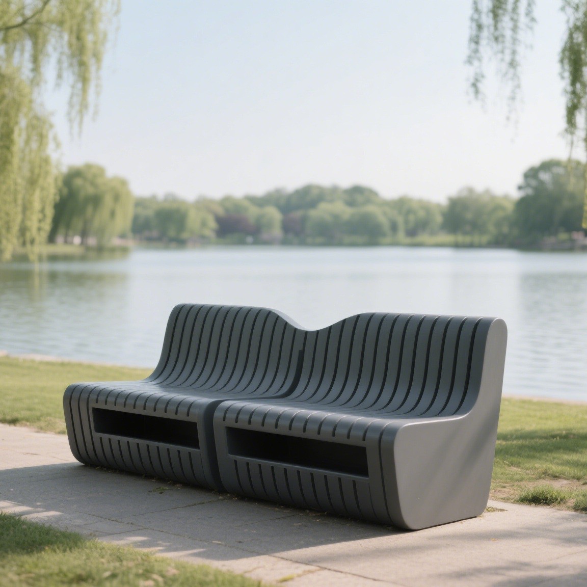 厂家定制滚塑长椅公园长椅酒店长椅塑料长椅定制logo定制滚塑模具