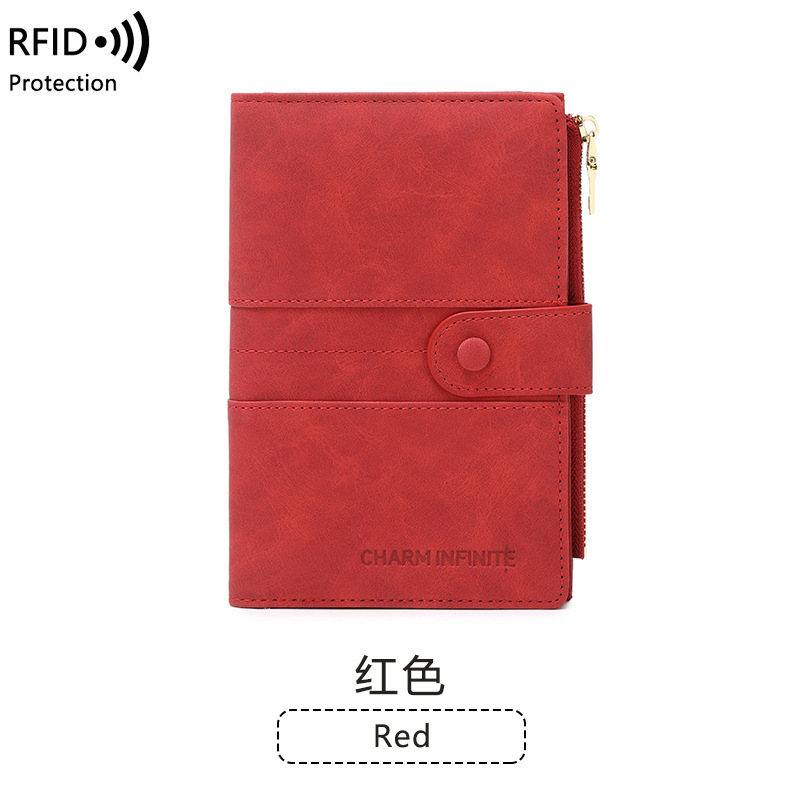 国境を越えた新しい盗難防止 RFID パスポート ホルダー ジッパー バックル パスポート ケース ドキュメント ホルダー 多機能旅行パスポート バッグ|undefined