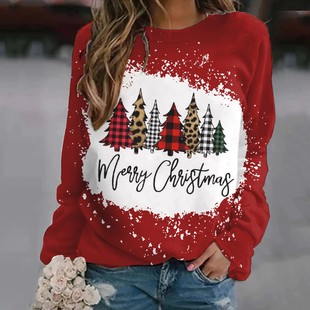 Cross-border e-commerce 2023 manufacturers supply 3D HD printing casual crew neck pullover Christmas loose plus size sweater