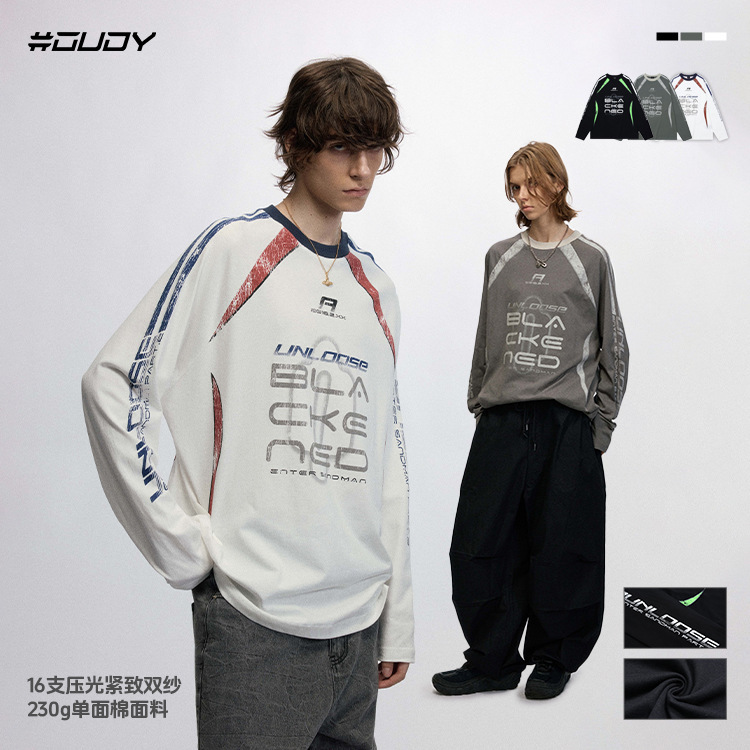 # OVDY 230g Combed Cotton Crewneck Long Sleeve T-shirt Football Suit Sports Loose Men's and Women's Inner Long Sleeve Top