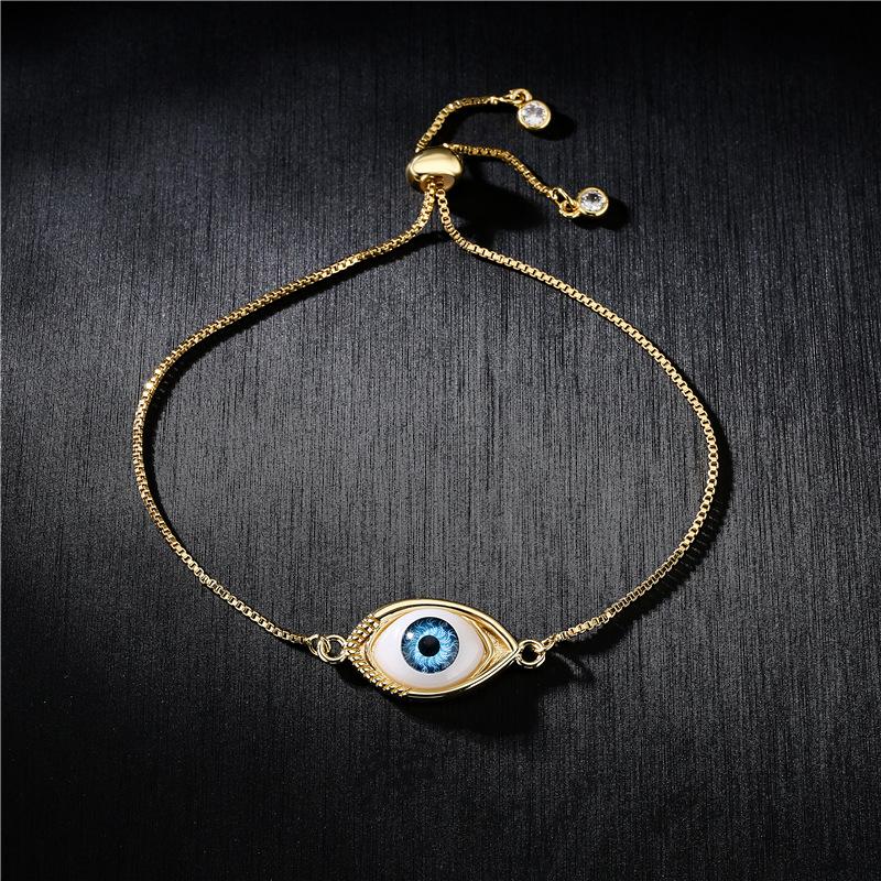 Aogu Cross-Border Supply Ins Wind Net Red Same Style Pull Adjustable Bracelet Devil Eye Element Orna