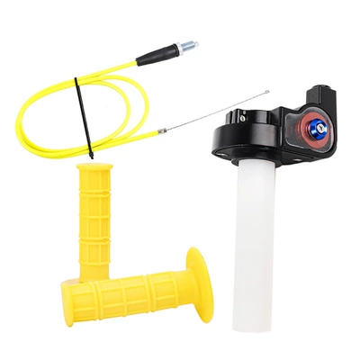 M5 Huayang, Motorcycle Handle Cover - turn-handle-yellow-throttle-cable-yellow-grip