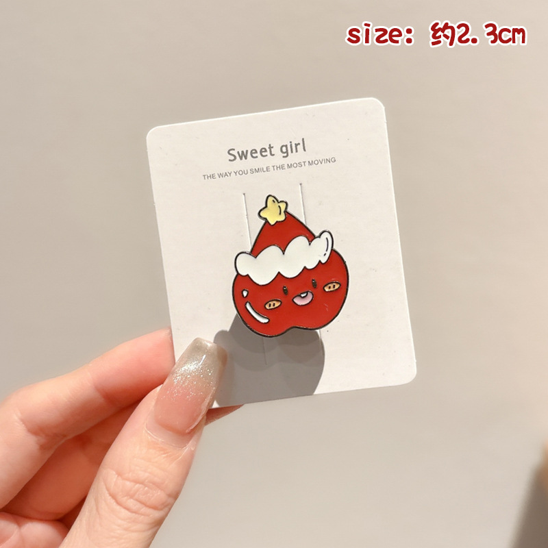 Broche de aleación de sentido avanzado japonés nueva insignia de personalidad de moda femenina de dibujos animados bolsa de Navidad accesorios de metal al por mayor