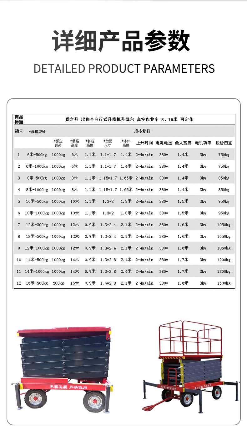 Mobile Scissor Lift Platform, High-Altitude Work Maintenance Vehicle, Fully Automatic Self-Propelled Hydraulic Lift