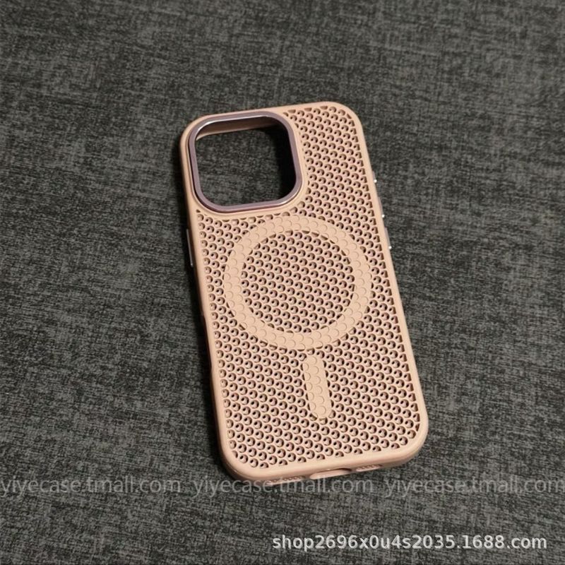 夏の放熱に適した iPhone16ProMax 磁気 Apple 15 携帯電話ケース フレーム ブラケット ハニカム通気性 新品|undefined