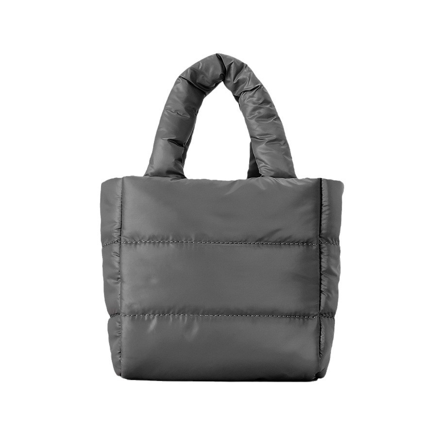 Solid color nylon small design shoulder bag with down