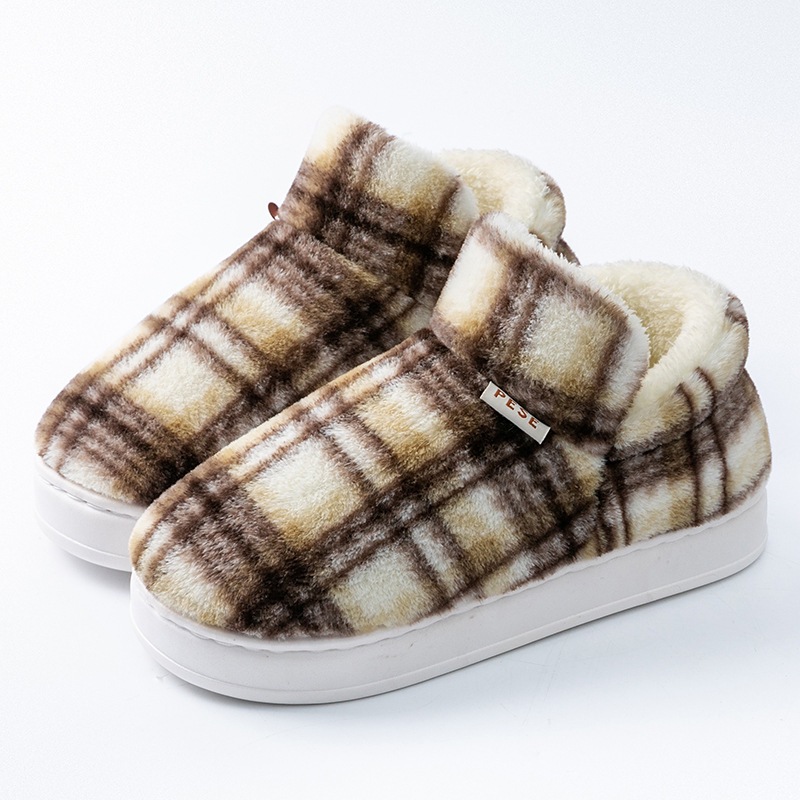 Bolsillo de colores zapatillas de algodón de invierno de otoño para mujeres zapatillas de algodón de peluche caseras cómodas zapatillas de calentamiento de pareja botas de nieve