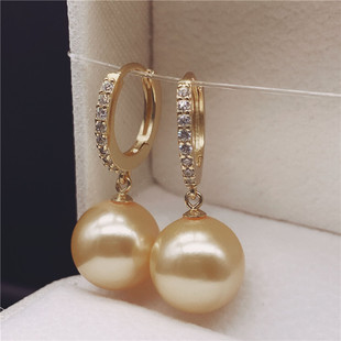 2022年新款简约风微镶锆石耳扣金色白色紫色珍珠耳钉耳环现货批发