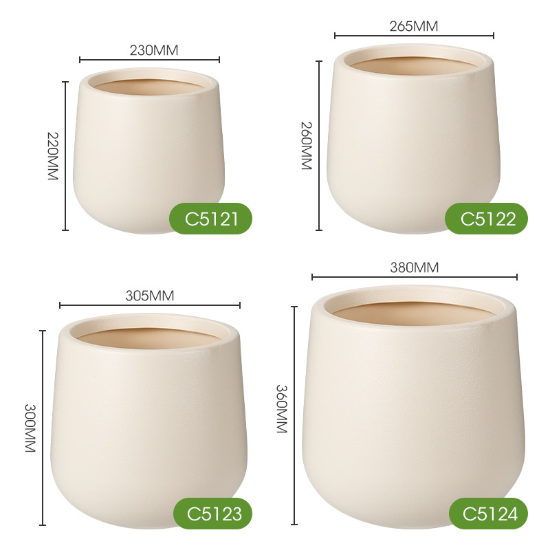 Maceta de plástico redonda de gran diámetro, cemento de imitación de moldeo por soplado grueso, maceta de plantas verdes grandes, maceta decorativa de flores de sala de estar