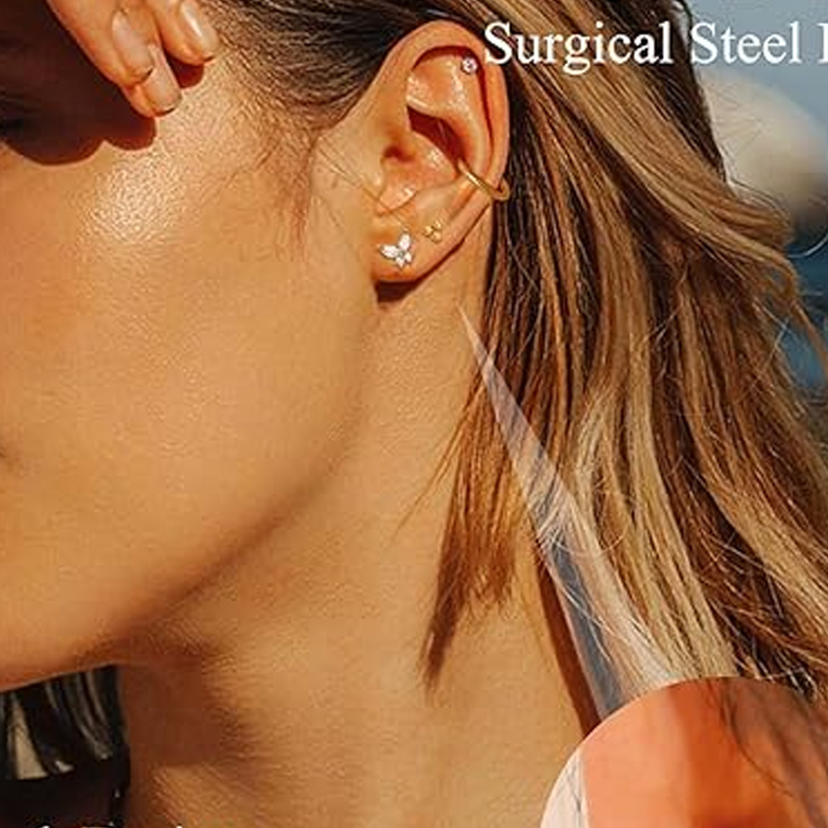 Cross-Border E-commerce Stainless Steel Zircon L Stud Personality R Straight Curved Rod Nose Septum Combination_voghion.com