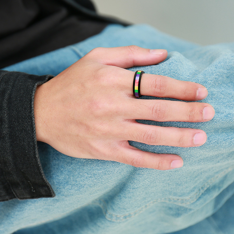 Fashion Geometric Rainbow Stainless Steel Rings Stainless Steel Bracelets