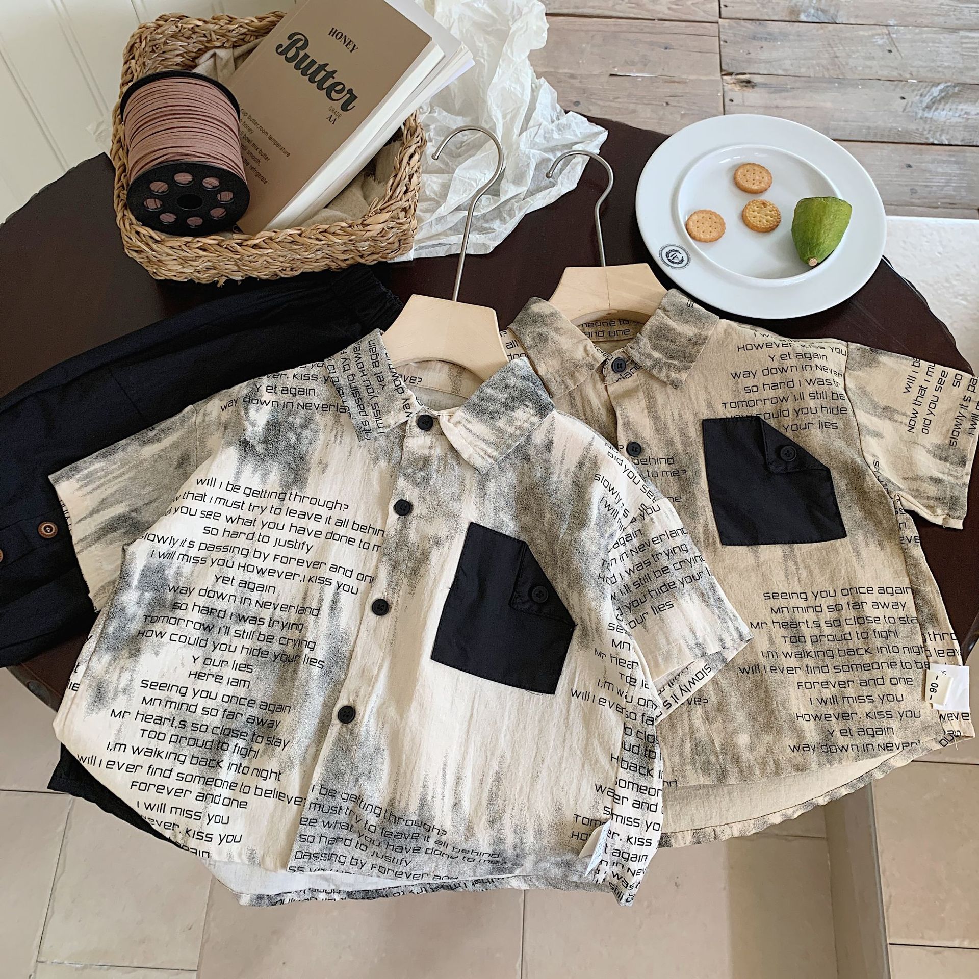 [Precio especial diario de 24.99 yuanes] Camisas infantiles Maibao de verano coreana de manga corta de dibujos animados para bebés de hombres y mujeres