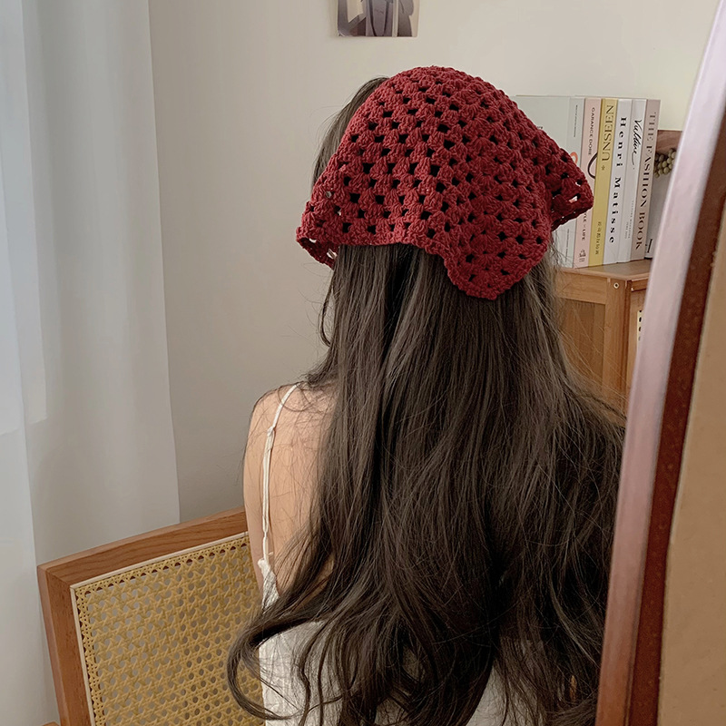 Dulce ins toallas triangulares francesas vino retro rojo cóncavo forma de toallas triangulares japonesas hechas a mano toallas de gancho