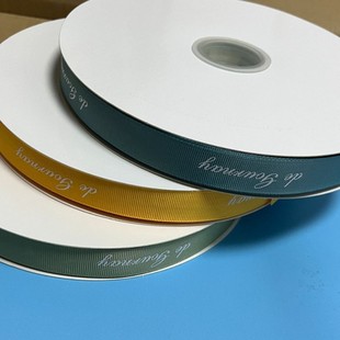 1.9cm Printed Letter Ribbon Bouquet Gift Satin Ribbon Floral Ribbon Cake Ribbon Packaging Decorative Ribbon
