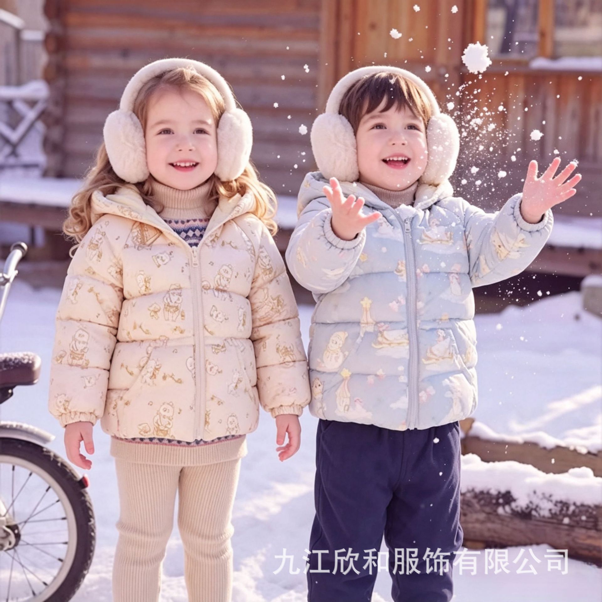儿童棉服冬加厚夹棉宝宝棉衣男女童卡通加绒棉袄外套冬季厂家