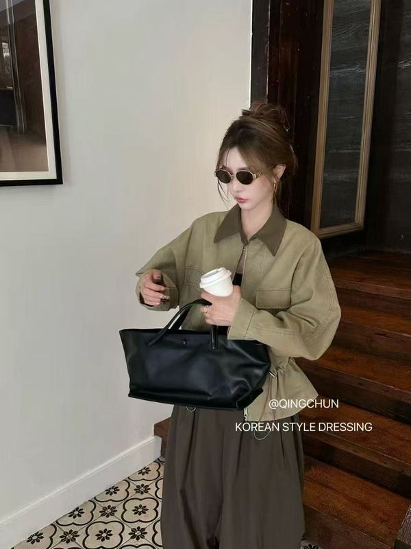 2025工装外套女2025秋季新款韩系休闲减龄气质小个子短款夹克上衣|undefined