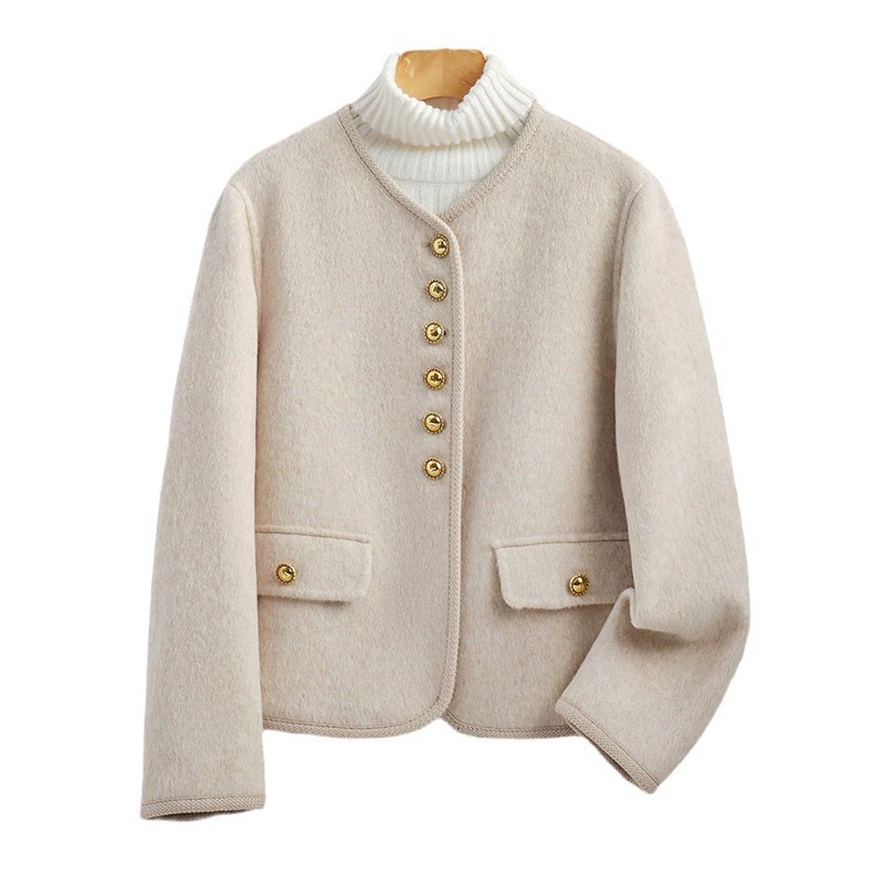 Шерстяное пальто, вязаная шерстяная куртка, стиль Chanel