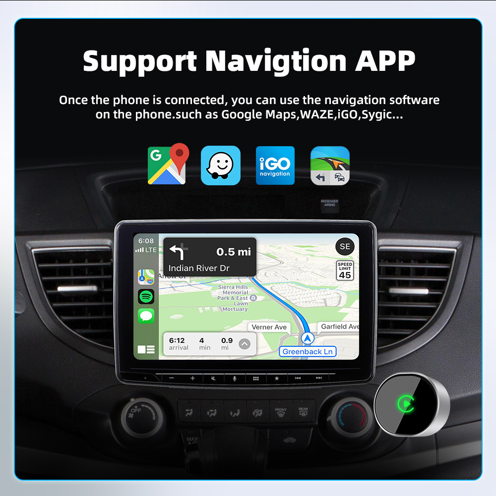 Convenient 2-in-1 CarPlay adapter for cars: wirelessly connect your car's infotainment system and project the screen – a practical accessory