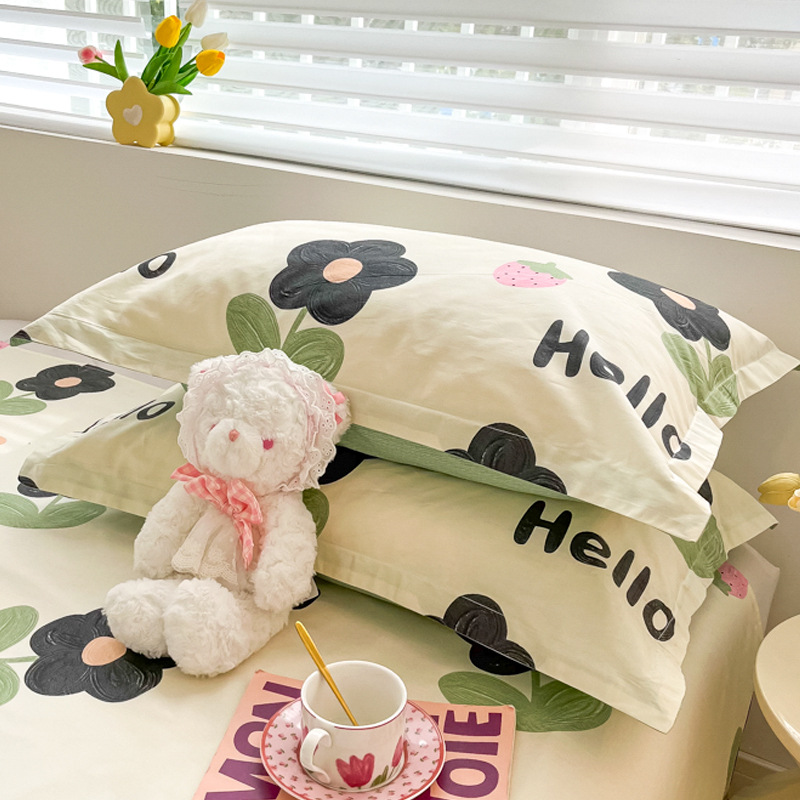 Funda de almohada fresca pequeña de algodón puro Un par de fundas de almohada para el hogar individuales 48x74cm Funda interior de núcleo de almohada de algodón Student 4