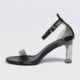 Large one-line buckled thick heel sandals in early spring of 2023, new transparent fashion single shoes for women