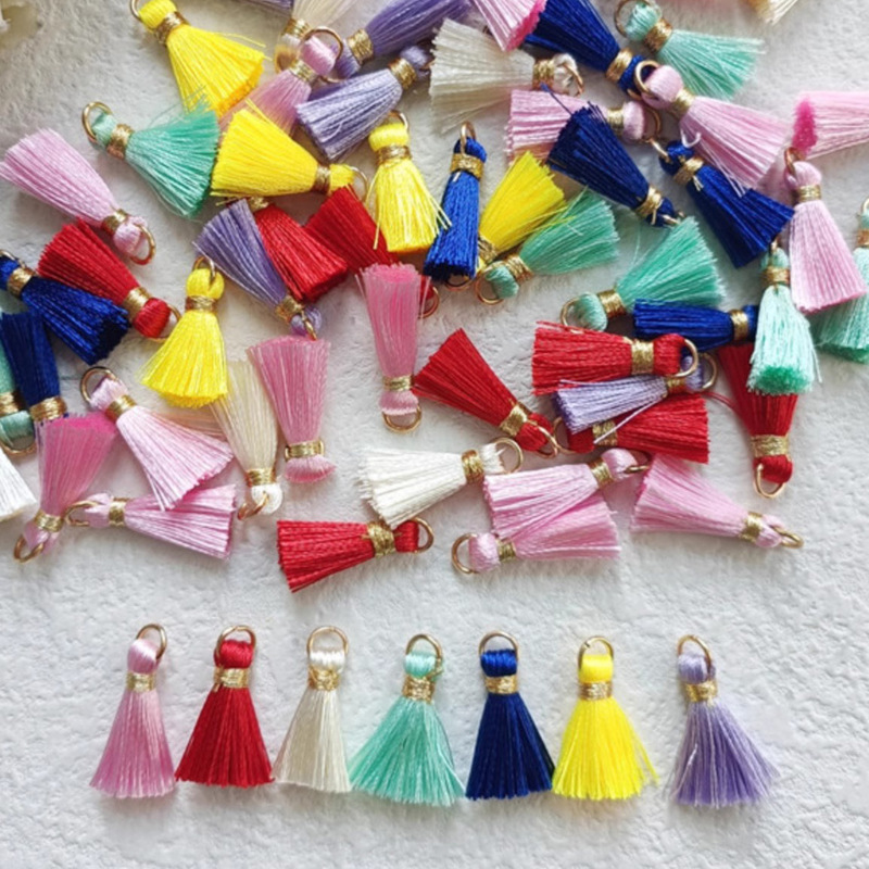 2CM cm Rayon with Loop Gold Line Small Tassel Bohemian DIY Mini Small Tassel Hanging Spike Accessories 2CM cm Rayon with Loop Gold Line Small Tassel Bohemian DIY Mini Small Tassel Hanging Spike Accessories