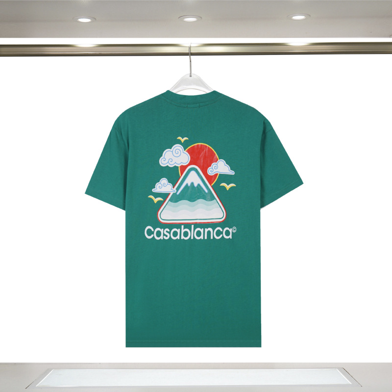 メンズ半袖 260g カサブランカ半袖 2025 春夏新作 カラープリント CASA ピュアコットン半袖|undefined