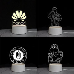 国境を越えた起爆商品のアイデア3d小夜灯七彩雰囲気電気スタンドの販売促進プレゼント代代代微商記念品