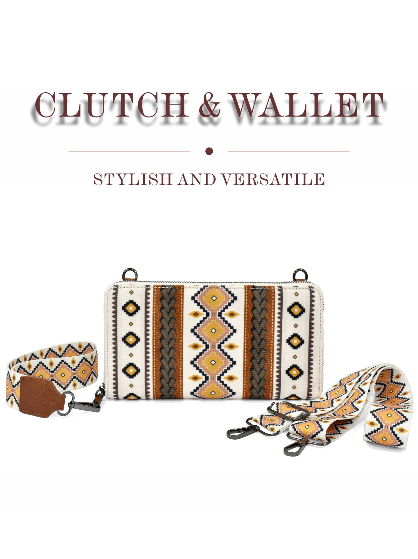 Women's Canvas Printing Ethnic Style Square Zipper Shoulder Bag Crossbody Bag display picture 33