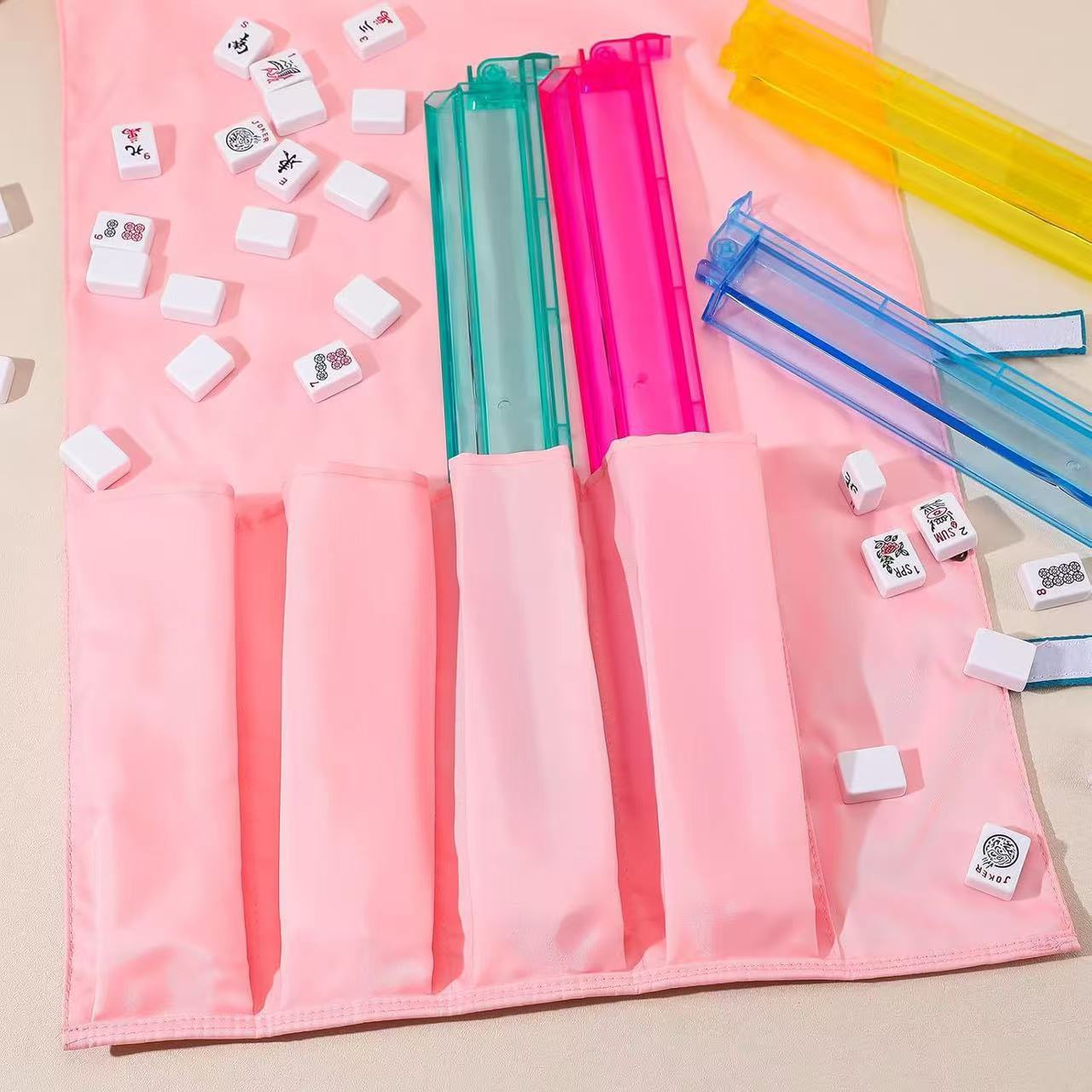 Amazon's best-selling embroidered mahjong tile storage bag, large-capacity portable American-style tile pusher storage bag