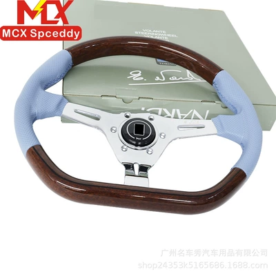 Genuine Leather and Electroplated Bracket, Steering wheel