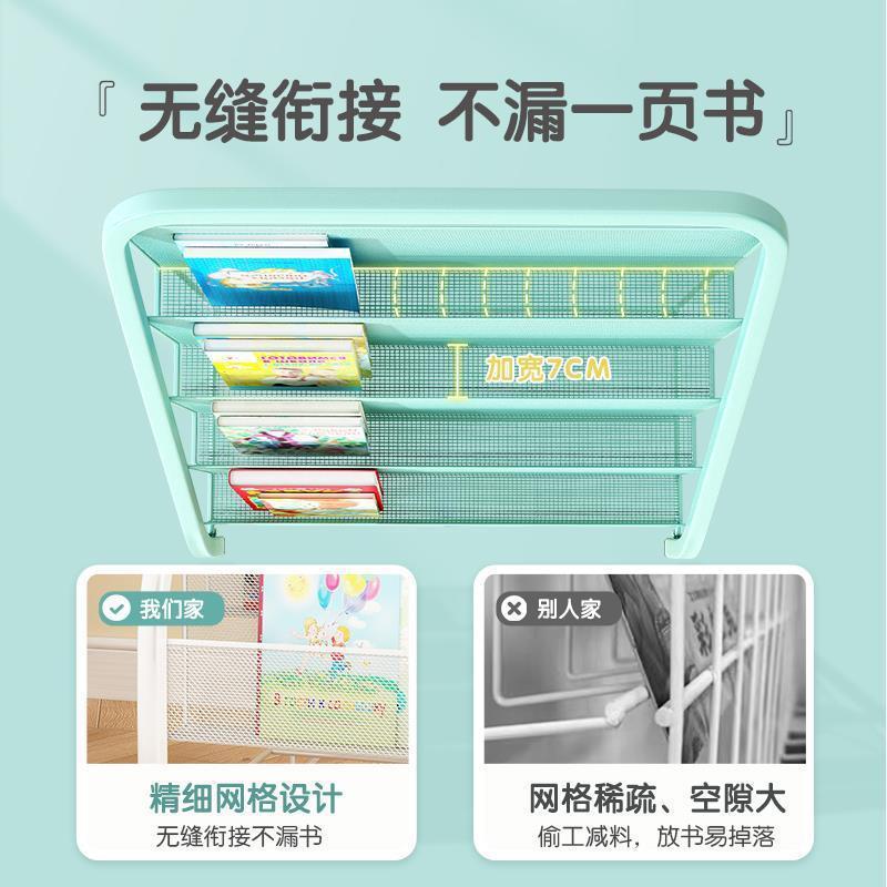 儿童书架家用落地简易收纳架宝宝绘本架免安装铁艺阅读置物架书柜|undefined