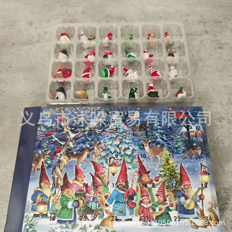 圣诞节倒计时侏儒摆件日历Holiday Christmas garden gnome Adven|undefined