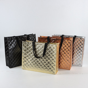 Hand Laminated Laser Non-woven Bag Customized Advertising Laser Clothing Shopping Bag Non-woven Handbag