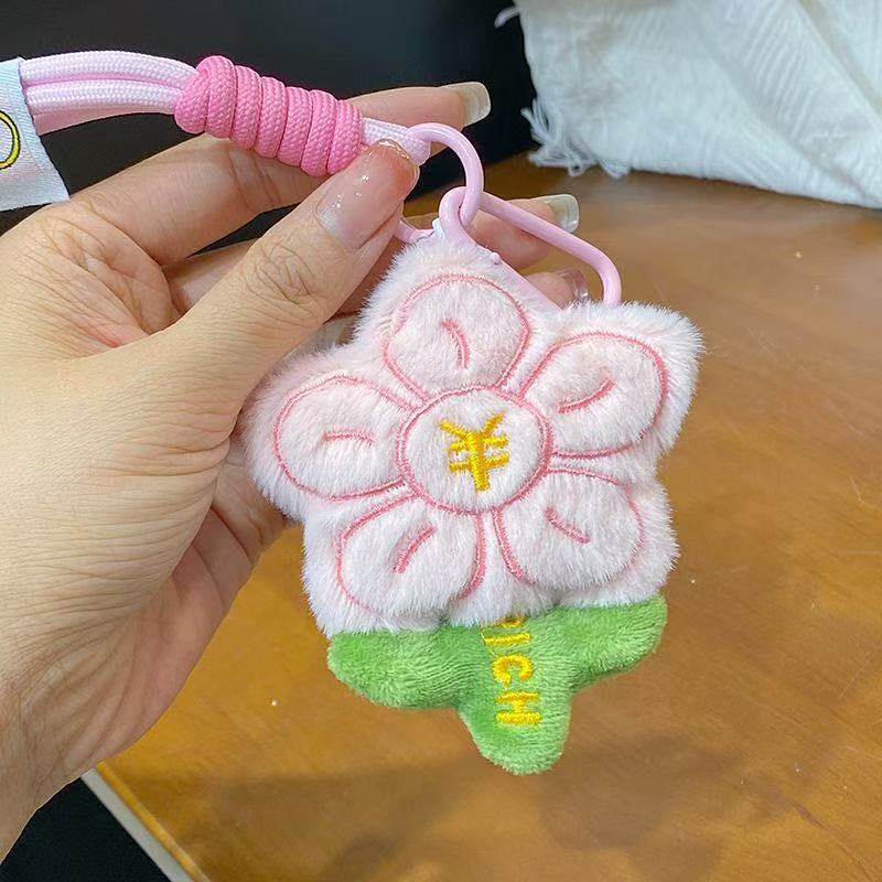 Creativo lindos colgantes de flores juguetes de peluche muñecas bolsas colgantes muñecas llaveros ramo muñecas al por mayor