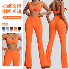 欧米国境を越えた秋冬ヨガ服セット女性裸感ガードル2点セットカジュアルラッパトレーニング服