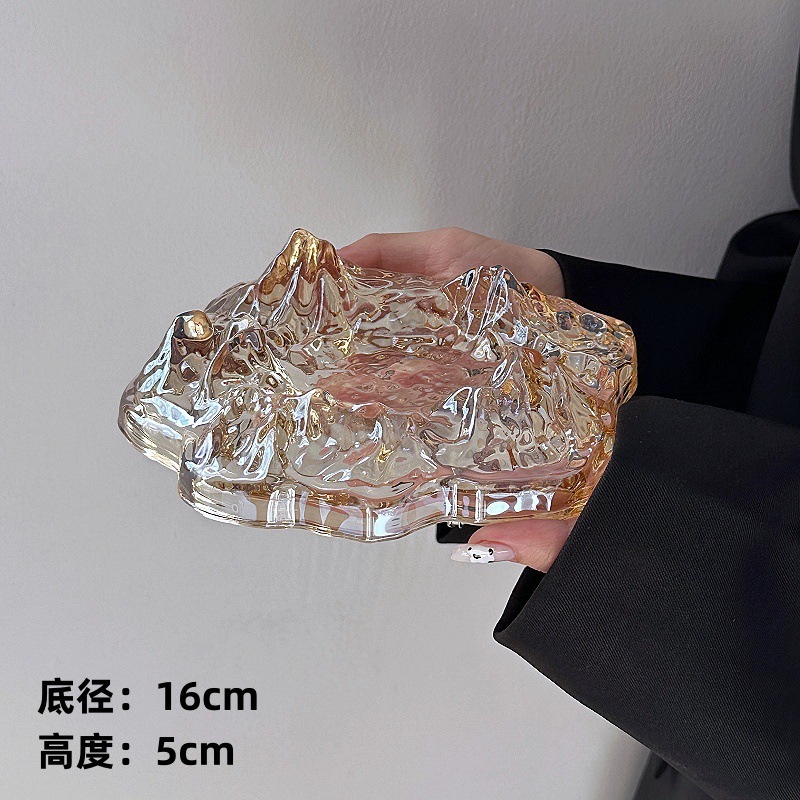 Cenicero de vidrio de oficina personalidad creativa cenicero doméstico de alto nivel sensación de sala de estar iceberg cenicero lujoso