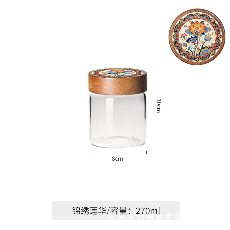 lata de vidrio china, alta borosilicona, lata de sellado de grado alimenticio, lata de almacenamiento de botella de vidrio, lata de almacenamiento de cocina, botella de almacenamiento