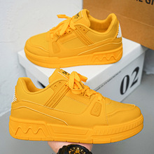 网红爆款男鞋冬季低帮休闲板鞋青少年皮面百搭小众糖果色运动潮鞋