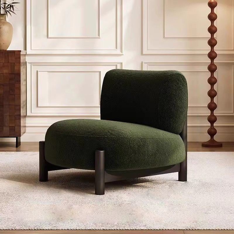 Medio Wabi-Jifeng Diseñador individual Sofá perezoso B & B Cordero Velvet Negociación Recepción Silla de ocio Una mesa y dos sillas