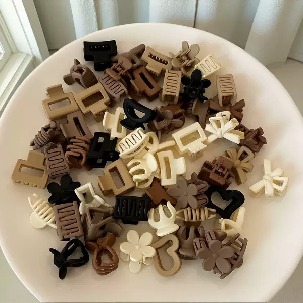 Cross-Border Popular Coffee-Colored Mini Claw Clip Set Princess Hair Clips Bangs Clips Hair Accessories